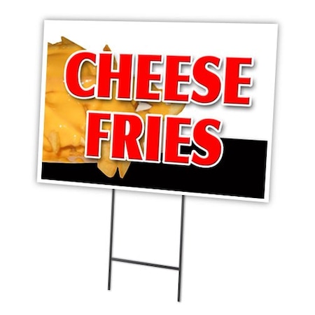 Cheese Fries Yard Sign & Stake Outdoor Plastic Coroplast Window